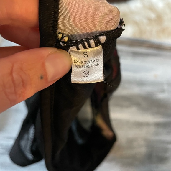 Floral & Mesh Tankini Swim Top/Bikini Top—Small - Picture 5 of 5